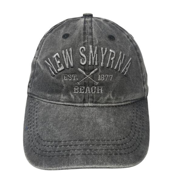 New Smyrna Beach Est. 1877 Strapback Baseball Cap Gray OS Adjustable Lucky 7 - Picture 1 of 9